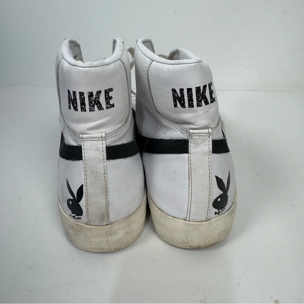 Nike Playboy Blazer Mid '77 Vintage Casual Shoes Black & White Weightlifting - Picture 7 of 9